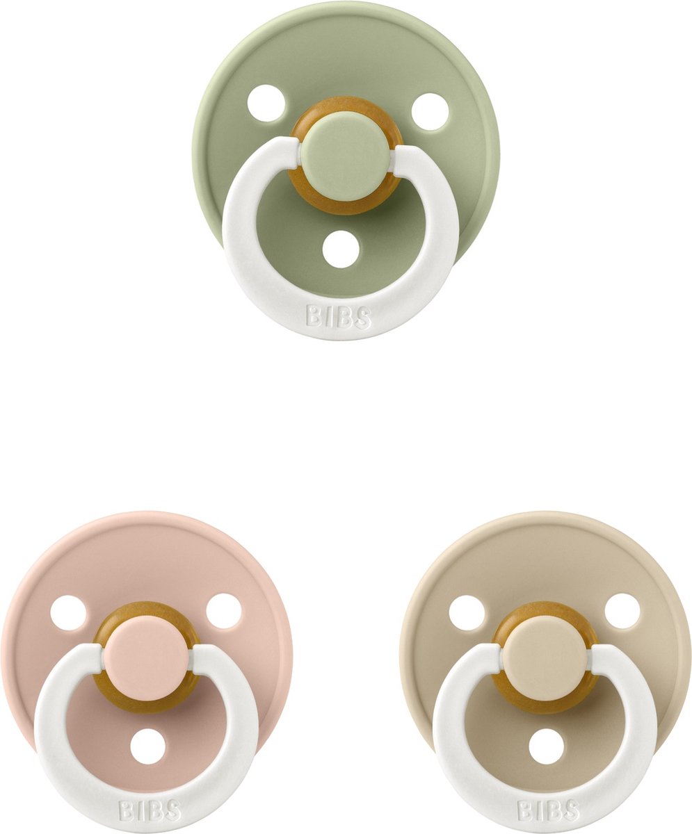 Goedkoopste Bibs fopspeen 0-6 maand Glow set 3 stuks Sage Glow,Blush Glow en Vanilla Glow maat 1