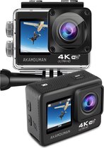 Akamduman® - Action Camera - Gopro - Caméra Vlog - Dashcam - Stabilisation d'image - Caméra d'action - Caméra sous-marine - 4K - 30Fps - Avec carte SD 64 GB et Accessoires de vêtements pour bébé