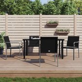 The Living Store Tuinset - PE-rattan - 160x80x74 cm - Zwart