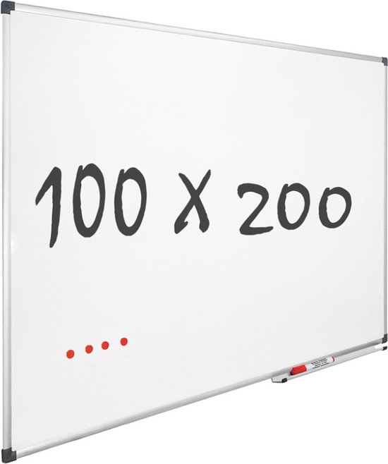 IVOL Whiteboard 100x200cm - Magnetisch - Gelakt staal - Met montagemateriaal
