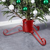 Support pour sapin de Noël The Living Store - Métal Rouge - 58 x 58 x 21 cm - Convient pour un vrai sapin de 2,1 m - Réservoir d'eau - 1,2 L - Diamètre du tronc - 35-90 mm