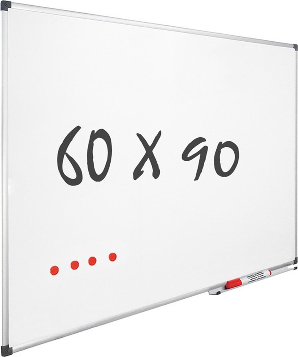Whiteboard 60x90 cm - Magnetisch - Magneetbord / Memobord / Planbord / Schoolbord - IVOL
