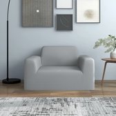 The Living Store Sofa Beschermhoes - Rekbaar polyester jersey - Grijs - 90-140cm breed