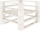 The Living Store Pallet Armstoel - Tuinmeubel - 80 x 67.5 x 60.8 cm - Grenenhout - Wit