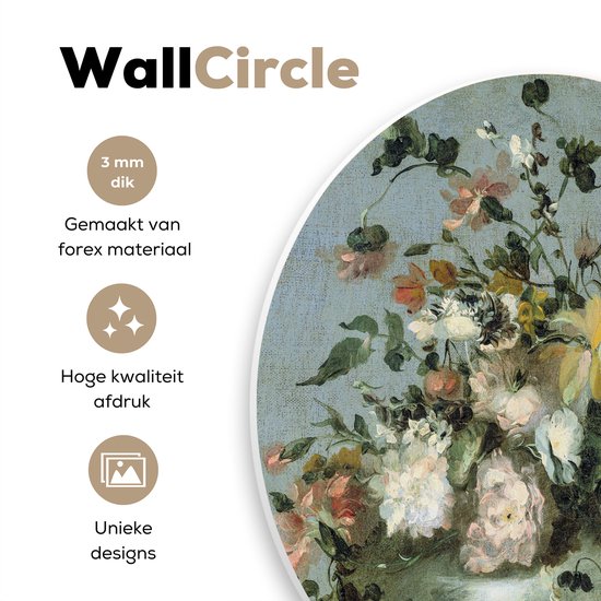 WallCircle - Déco chambre esthétique - Fleurs - Oude Meesters - Baroque - Nature - 120x120 cm - Déco chambre ados - Décoration murale - Peintures ronds