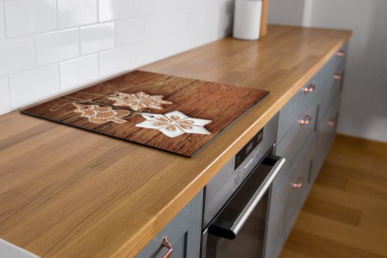 Inductiebeschermer - Kerstkoekjes - 91.2x52 cm - Inductiebeschermer - Inductie Afdekplaat Kookplaat - Inductie Mat - Anti-Slip - Keuken Decoratie - Keuken Accessoires