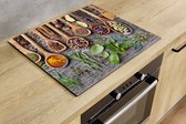 Inductiebeschermer - Kruiden en Specerijen - 58x52 cm - Inductiebeschermer - Inductie Afdekplaat Kookplaat - Inductie Mat - Anti-Slip - Keuken Decoratie - Keuken Accessoires