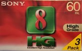 3-Pack Sony HG Video 8 Cassettes van 60 minuten