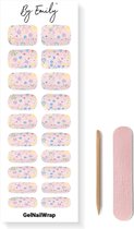 By Emily® Gel Nagel Wraps 'Bubbly Rosé' - Gellak Stickers - SpringNails- Lente - UV Lamp Gelnagels - Langhoudende Nagelstickers - Nail Art Folie - 20 Stickers - UV LED Lamp Vereist