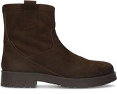 Manfield - Heren - Donkerbruine leren boots - Maat 43