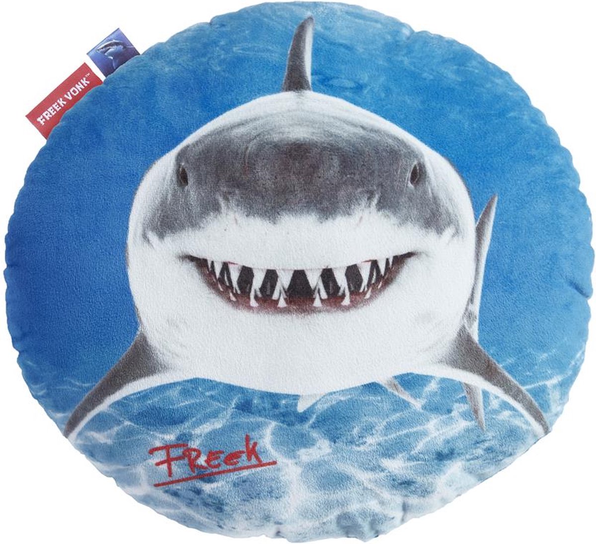 FREEK VONK Haai Kussen Sierkussen - dia 40 cm - Blauw