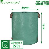 2X Sacs de jardinage avec poignées-272L haute capacité-stable aux UV et hydrofuge-sacs de jardin réutilisables et stables