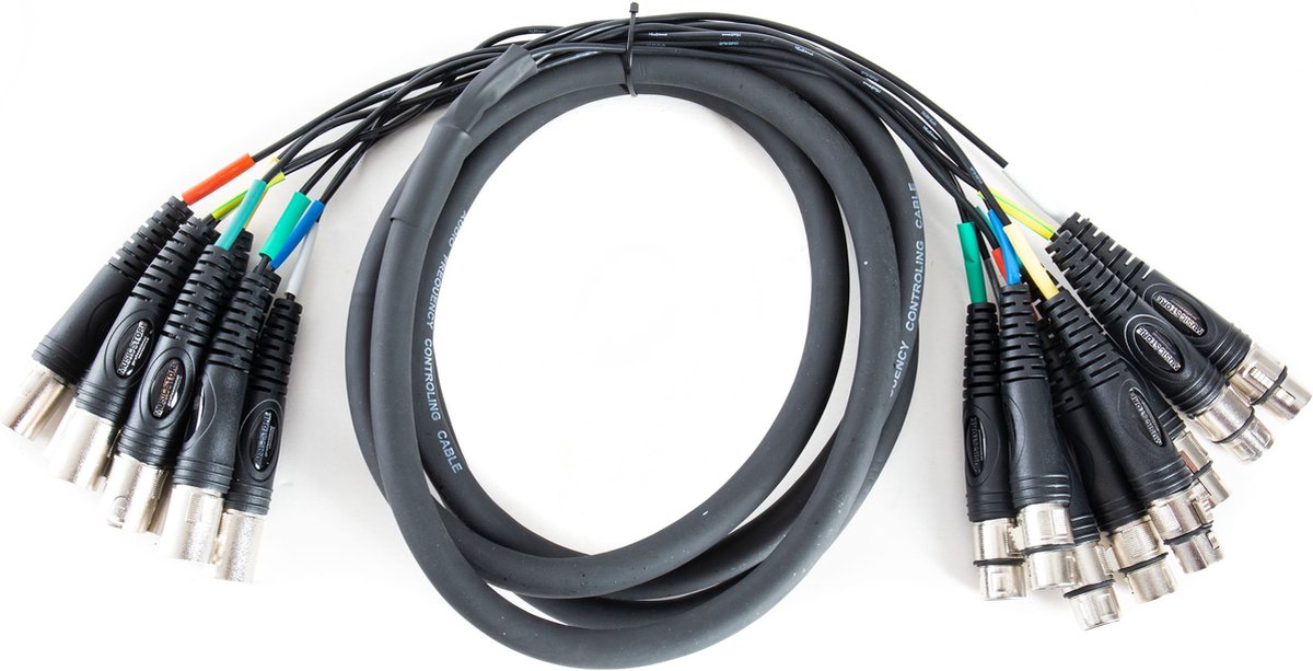 MUSIC STORE MC-08 8-voudig Multicore 3m XLR-female / XLR-male - Multicore kabel