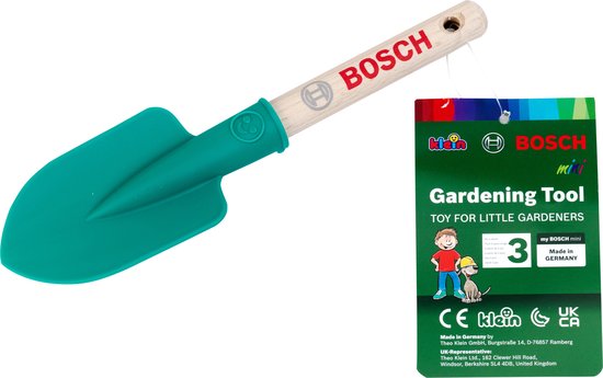 Klein Toys Bosch tuin handschop - 22x6x2,5 cm - ronde vorm - incl. houten handgreep en ophangoog - groen van Klein Toys — afbeelding 5