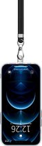 Valenta - Telefoonkoord Universeel - Zwart + Transparante plakhouder - Keycord - Geschikt voor alle backcovers & smartphones