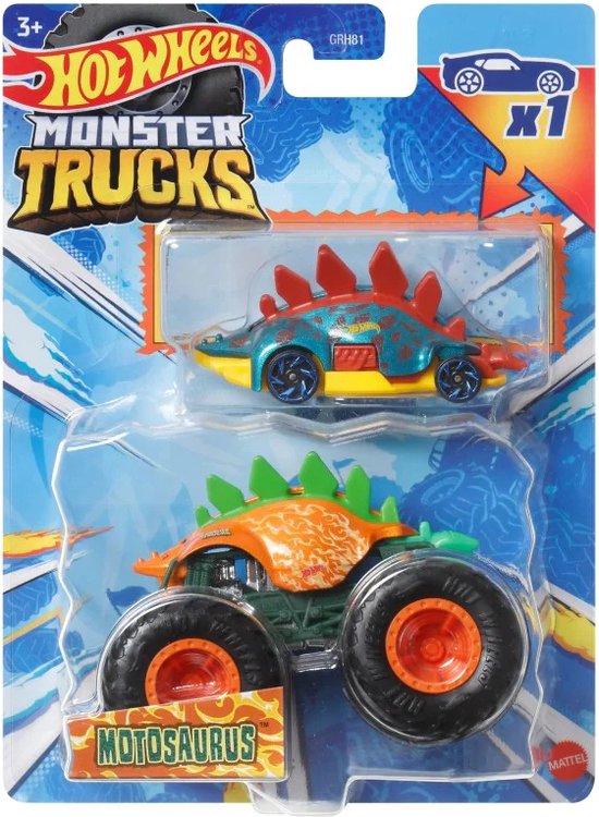 Hot Wheels monster jam truck Motosaurus Dino - monstertruck 9 cm schaal  1:64 | bol.com