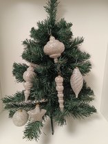Kerstballen - Onbreekbaar - Verschillende soorten in 1 verpakking - 12 stuks - Zilver - Glitter