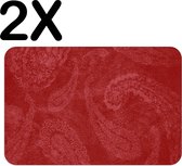 BWK Flexibele Placemat - Rood - Patroon - Achtergrond - Set van 2 Placemats - 45x30 cm - PVC Doek - Afneembaar