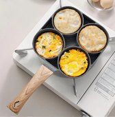 VersaSmart KitchenMaster Serie Ei & Pannenkoek Pan – Anti-aanbak, 4 Kopjes Design, Geschikt voor Alle Kookplaten