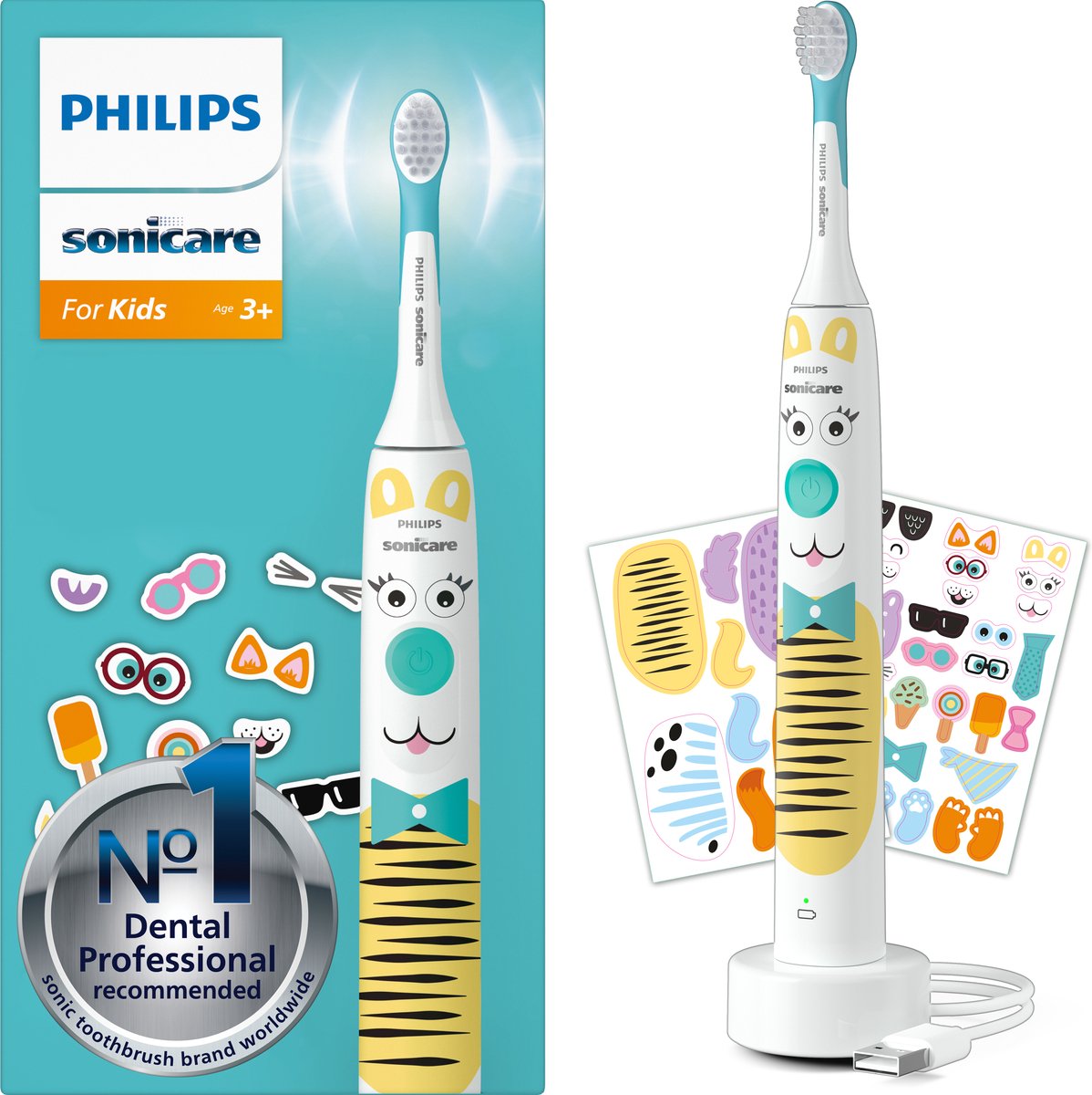 Philips Sonicare For Kids - HX3601/01 - Elektrische Tandenborstel - Voor Kinderen Vanaf 3 Jaar - Philips