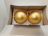 Kerstballen XXL - 2 stuks - Glas - Goud - Mat - 14,5 cm