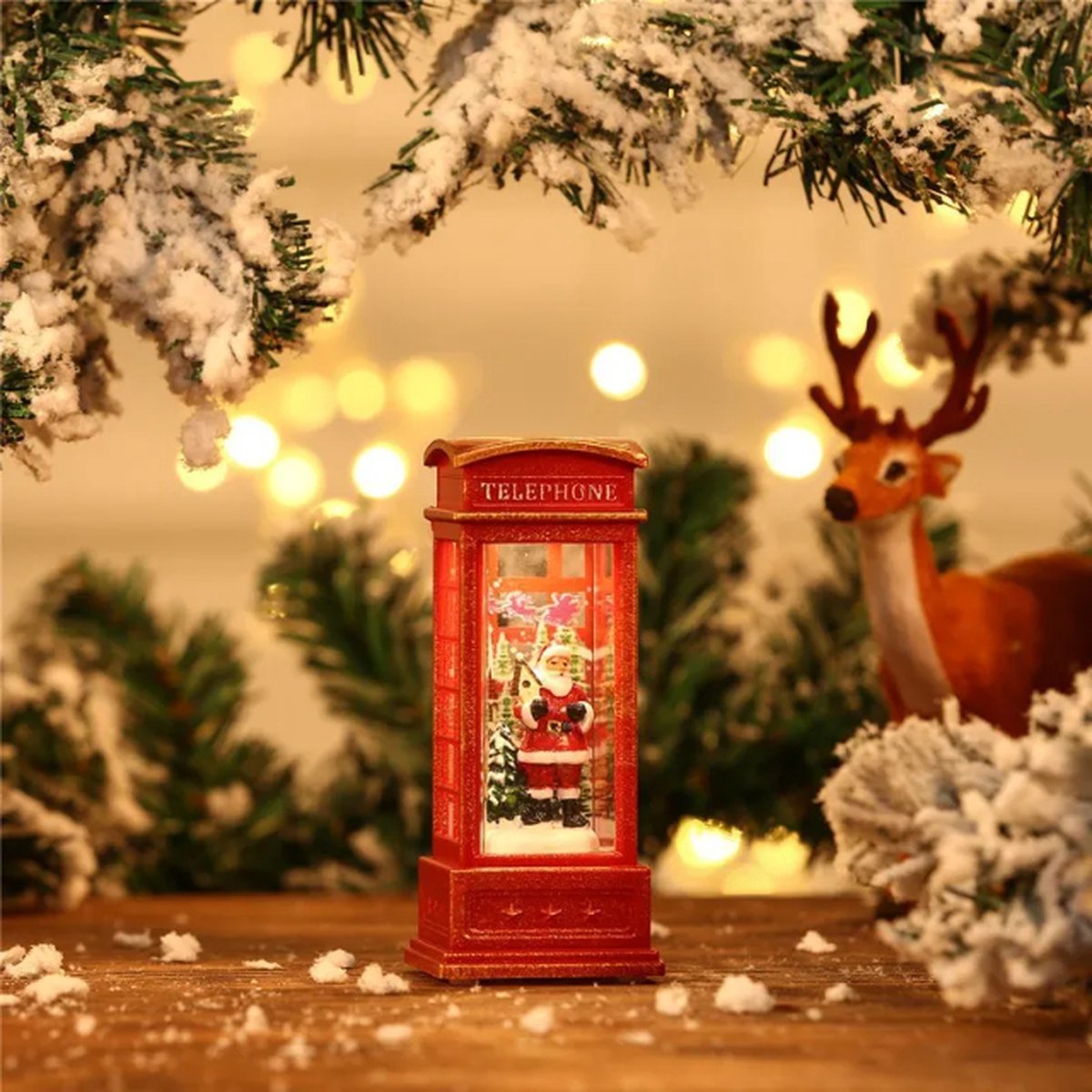 Sneeuwpop Lantaarn, Kerst Decoratieve Lantaarn LED Licht Woondecoratie voor Kerstmis voor Thuis(rood