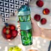 HOMLA Theofles, herbruikbare fles, ligt veilig in de hand en biedt een comfortabele grip, stevige sluiting, extra siliconen dop, duurzaam en schadebestendig, 600 ml groen