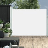 The Living Store Zijscherm - UV-bestendig Polyester - 140 x 0-500 cm - Crème/Grijs