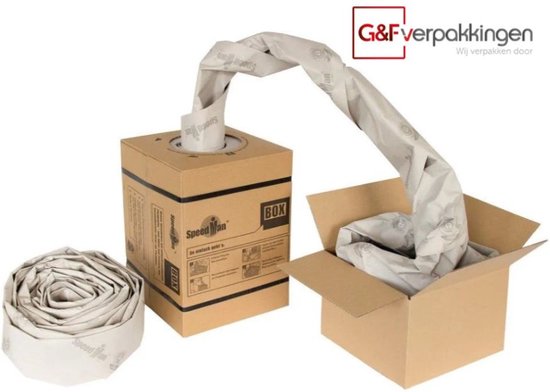 Speedman box opvulpapier 450 meter milieu vriendelijk papier in dispenserdoos - opvulmateriaal - SpeedMan Box