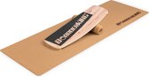 BoarderKING Planche d'intérieur Planche d'équilibre courbe + tapis + rouleau bois / liège - 29 x 15 x 83 cm