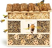 Bambuswald © Hôtel à insectes 29,5x10x28,5cm | Maison d'insectes en matériaux naturels - Hôtel abeille avec protection