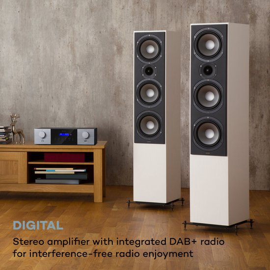 AMP-4000 DAB HiFi stereo versterker DAB+ Radio USB afstandsbediening LED-display - Auna