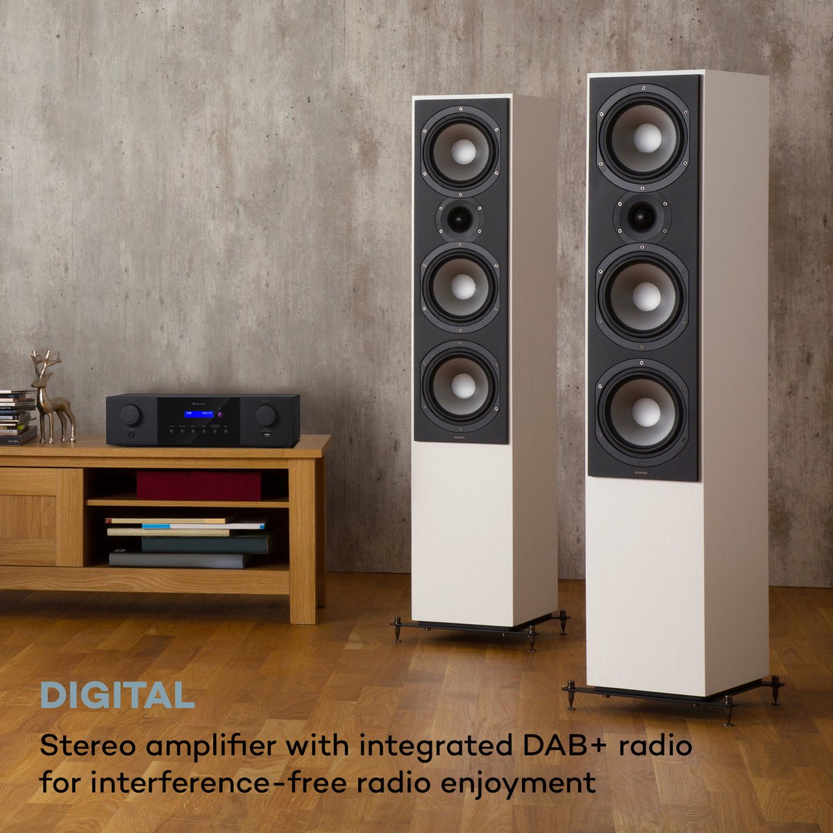 Auna AMP-4000 DAB hifi-stereoversterker, DAB+-radio, stereoversterker, USB-afstandsbediening, versterker met LED-display, hifi-versterker, zwart thumbnail 2