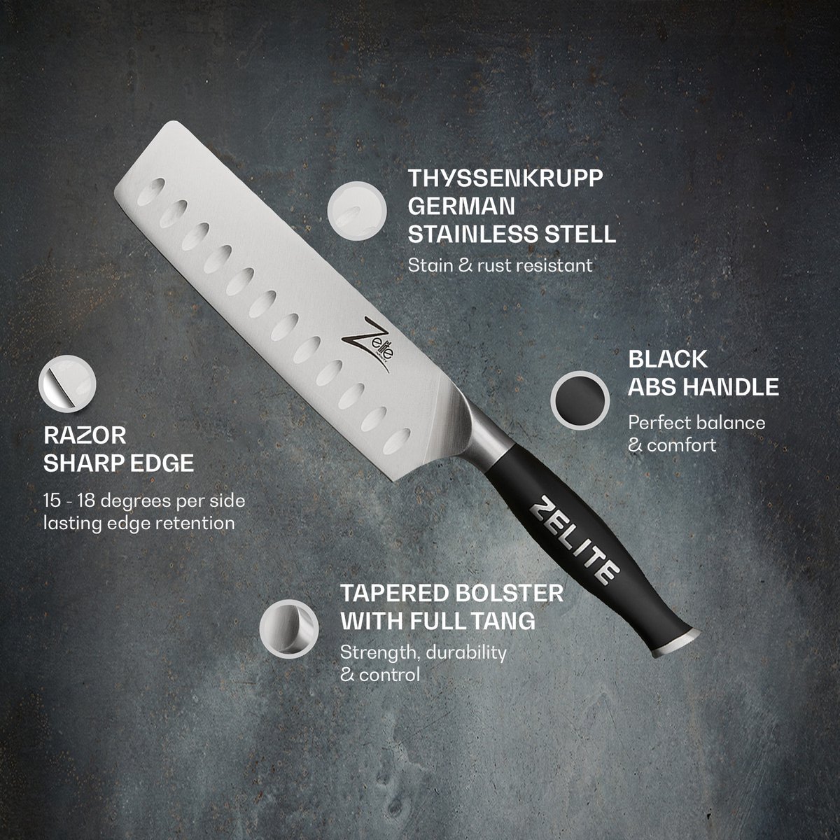 Comfort Pro serie 7" Nakiri mes 56 HRC roestvrij staal