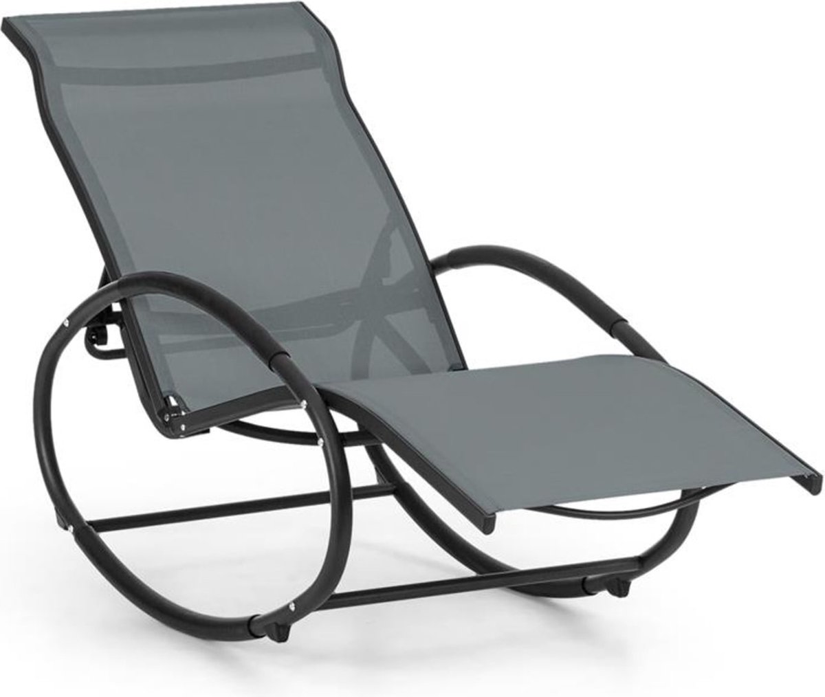 Santorini schommelstoel ligstoel aluminium polyester grijs