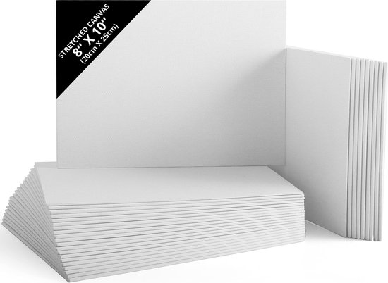 Belle Vous 30 Pak Blank Canvas – 20 x 25cm – Voorgerekt Canvas Paneel Borden – Geschikt Voor Acryl en Olie Verf, Maar ook Voor Schetsen en Tekenen