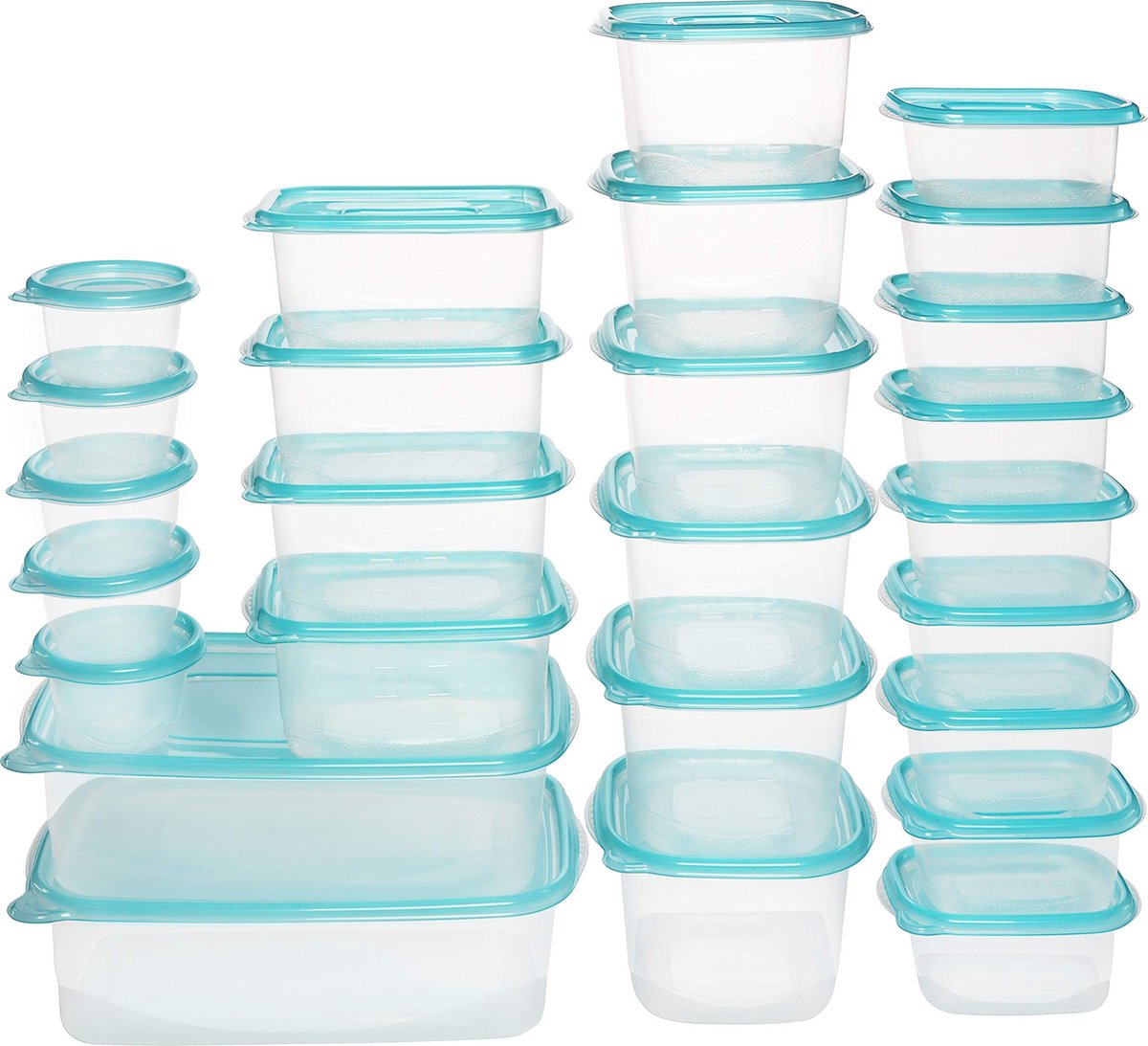 Belle Vous Helder Herbruikbaar Plastic Voedsel Containers met Deksel (26Pak in 5 maten) - Lekbestendig, BPA Vrije Opslag Bakjes - Magnetron, Diepvries & Vaatwasser Bestendig - Meal Prep Lunchboxes