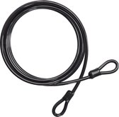 Belle Vous Câble Antivol de Sécurité Vélo - Câble Noir Robuste de 4,5 m de Long et 10 mm d'épaisseur - Câble Flexible en Acier Enduit de Vinyle avec Double Boucle pour la Sécurité du Vélo