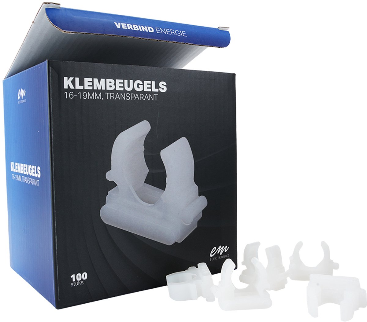 EMhub buisklem 16 - 19mm transparant per 100 stuks (4085009)