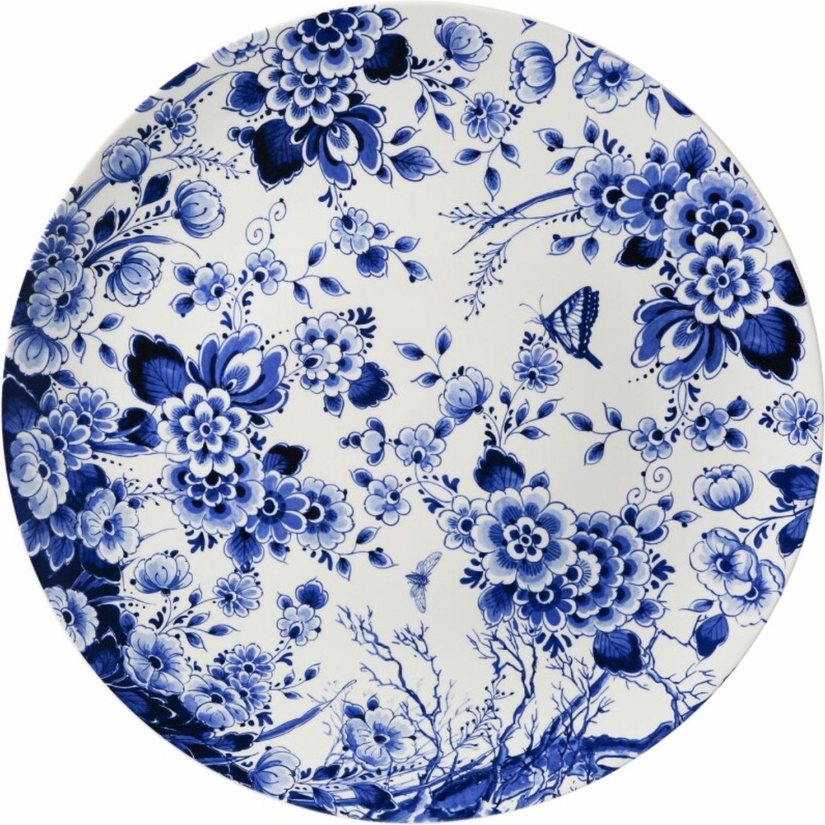 Heinen Delfts Blauw Wandbord Bloementuin - Porselein - Blauw - 42 x 42 x 0 cm (BxHxD)