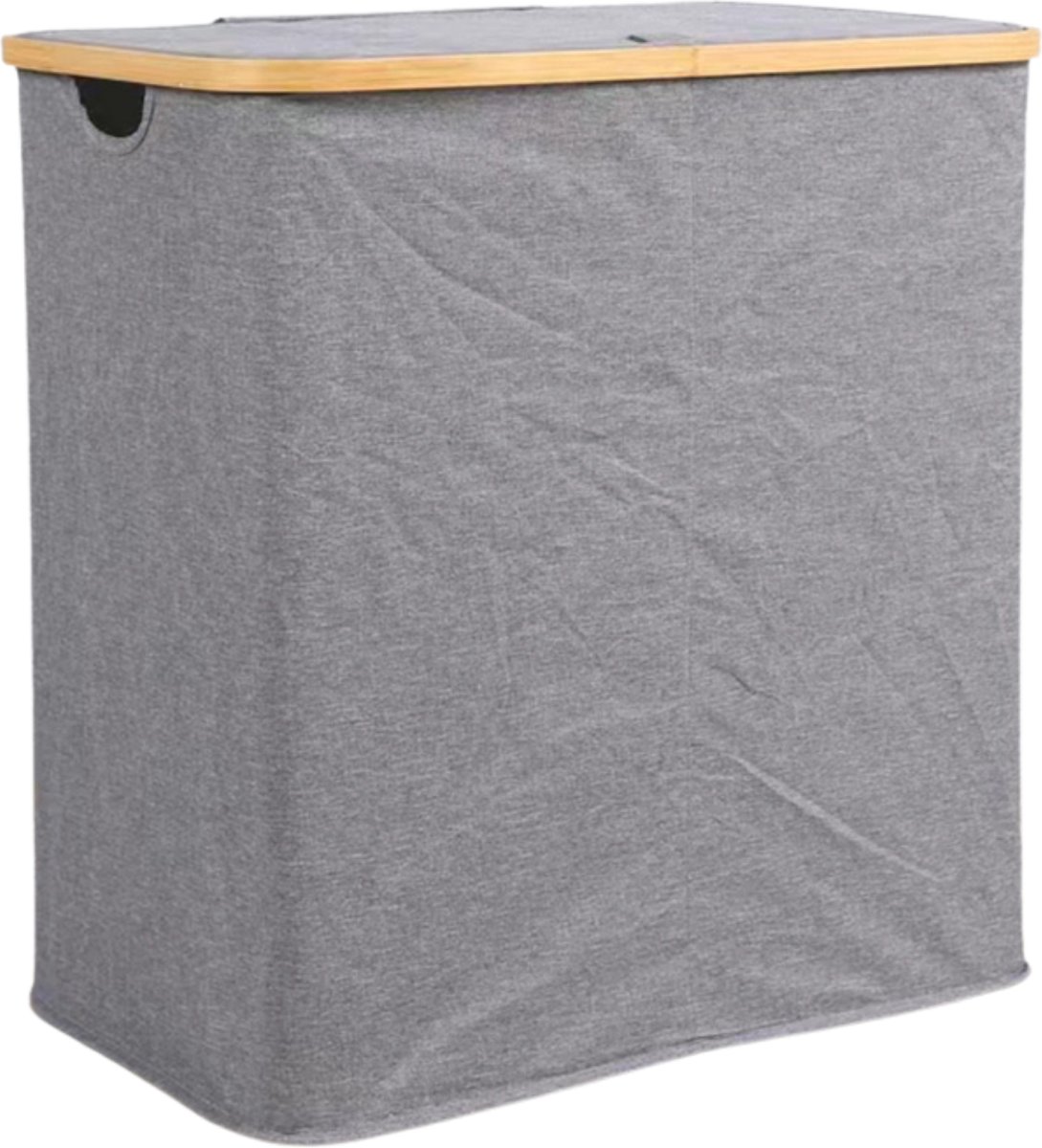 Livano Wasmand 2 Vakken - Wassorteerder - Laundry Basket - Bag - Grijs - 100 Liter