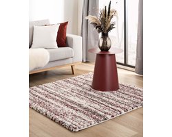 Vierkant berber vloerkleed - Artisan Essa grijs/rood 200x200