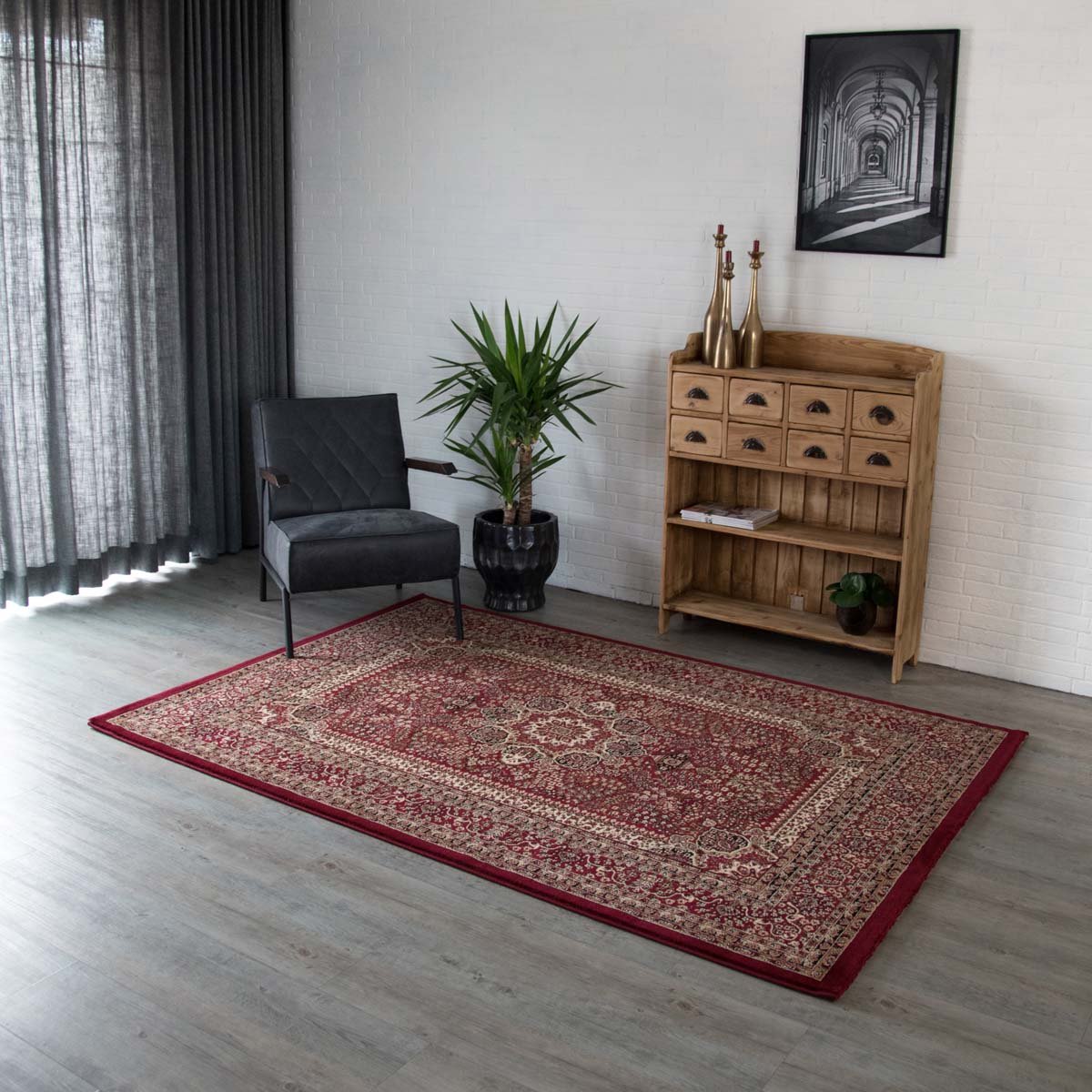 Tapeso Perzisch tapijt - Royalty Tabriz rood 80x150