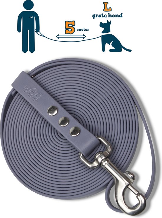 Total Pet Trainingslijn voor honden, waterdichte lange lijn voor terugroep- en gehoorzaamheidstraining - extra lange hondenriem - geschikt voor alle maten honden (15 m, normale clip