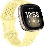 Bandje geschikt voor Fitbit Sense - Maat S - Polsband - Horlogebandje - Siliconen - Geel