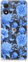 TPU Case voor Motorola Moto E13 Flowers Blue
