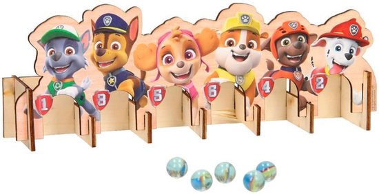 Paw Patrol knikkerspel inclusief 5 glazen knikkers (leeftijd vanaf 3 jaar) - Toi-Toys