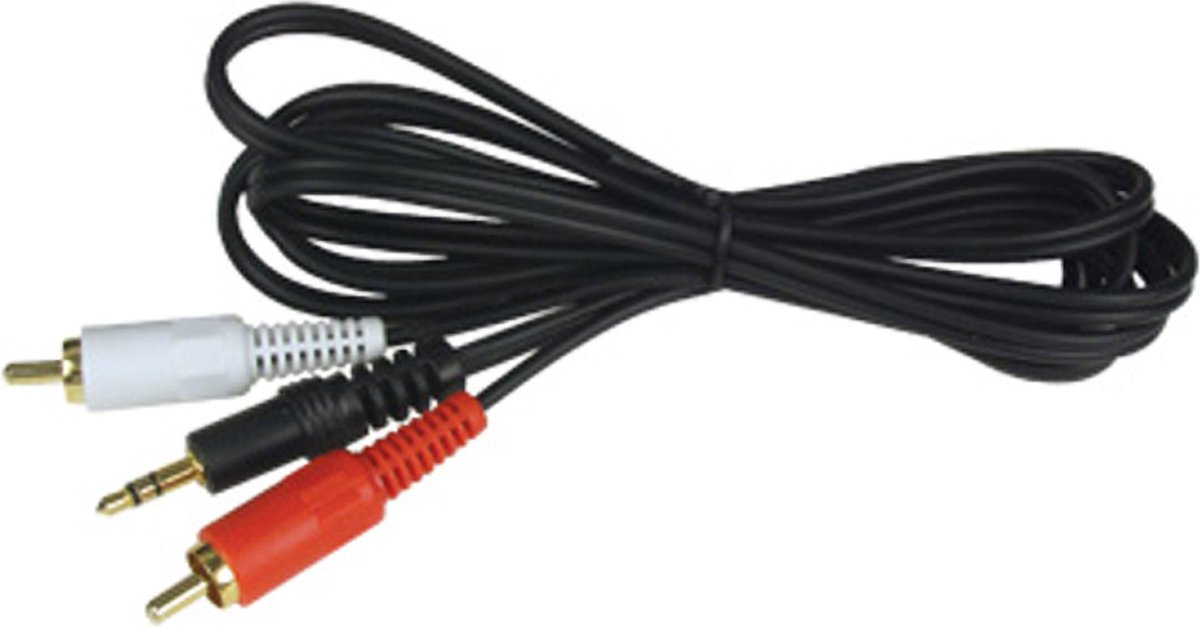 Caliber Audio kabel 3.5mm Aux naar 2x RCA - Zwart - 1.5m (CLA 150.2) - Caliber