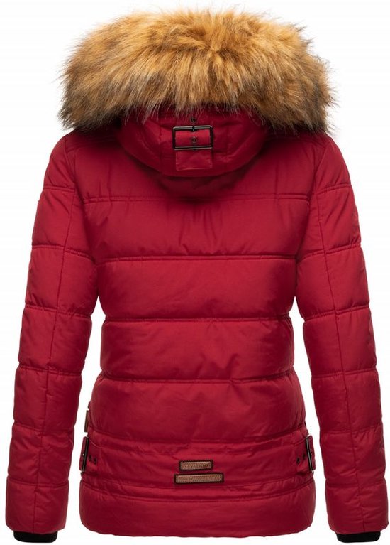 Navahoo Zoja Rembourré Et Coupe-Vent - Veste D'hiver Femme - Adulte - À Capuche - Rouge Foncé - S
