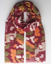 Izzy scarf- Herfst winter- Accessories Junkie Amsterdam- Langwerpige sjaal- Dames- Katoen- Cosy chic- Fantasie print- Rood